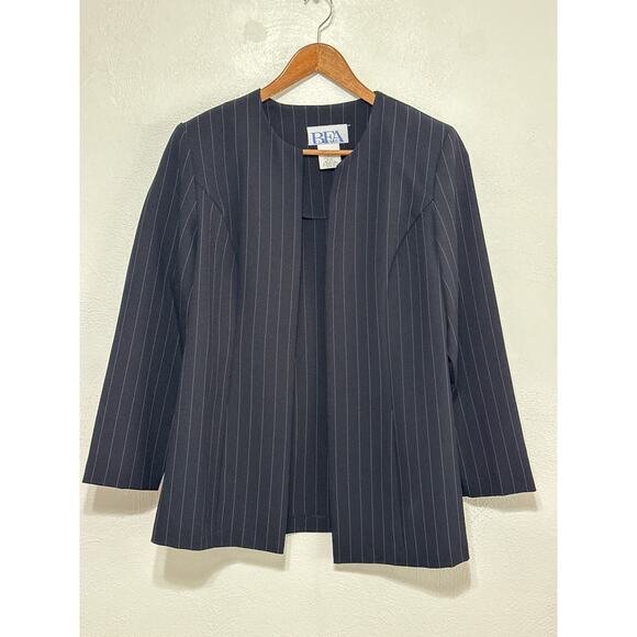 VTG BFA Classics Dress Suit 12P Navy Pinstriped Power Suit Girl Boss Business - Picture 8 of 16